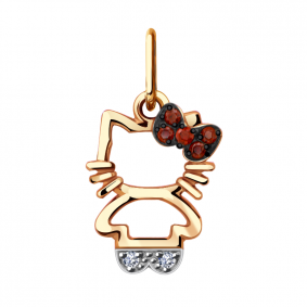 Золотая подвеска Александра п754-20ск-к с фианитом п754-20ск-к фото