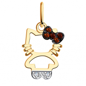 Золотая подвеска Александра п754ск-к с фианитом п754ск-к фото