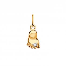 Золотая подвеска Пяточка Александра с фианитом п780ск п780ск фото