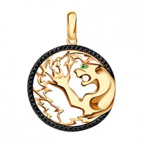 Золотая подвеска Александра п786-20ск-зч с фианитом п786-20ск-зч фото