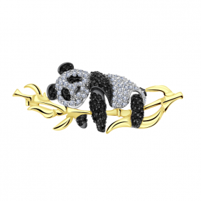 Брошь- подвеска из лимонного золота Александра с фианитом п789-20сл-ч п789-20сл-ч фото