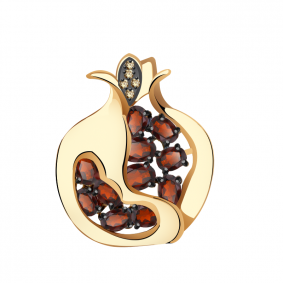 Золотая подвеска Александра п793-2ск-ш с фианитом и гранатом п793-2ск-ш фото