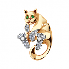 Золотая подвеска Александра п844ск-з с фианитом п844ск-з фото