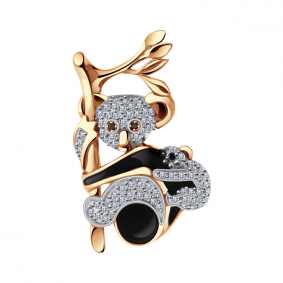 Золотая подвеска Александра п847ск с фианитом и эмалью п847ск фото