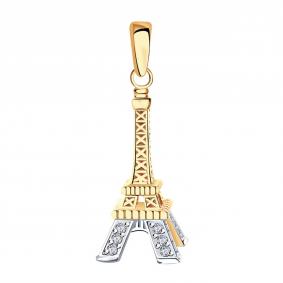 Золотая подвеска Александра п848сбк с фианитом п848сбк фото