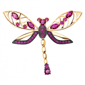 Золотая подвеска Александра п856-30ск-р с фианитом и рубиновым корундом п856-30ск-р фото