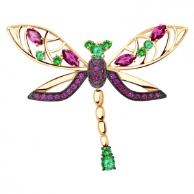 Золотая подвеска Александра п856-30ск с фианитом и рубиновым корундом п856-30ск фото