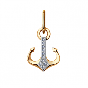 Золотая подвеска Александра п885ск с фианитом п885ск фото