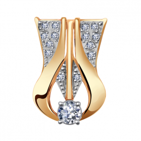 Золотая подвеска Александра п895ск с фианитом п895ск фото