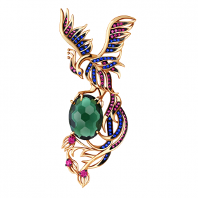 Золотая подвеска Александра п896-13ск с фианитом и кварцем п896-13ск фото