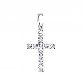 Подвеска из белого золота Александра п897сб с фианитом п897сб фото