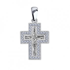 Подвеска из белого золота Александра п926сб с фианитом п926сб фото