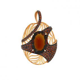 Золотая подвеска Александра п929-34ск с фианитом и гранатом п929-34ск фото