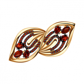 Золотая подвеска Александра п936-2ск с фианитом и гранатом п936-2ск фото