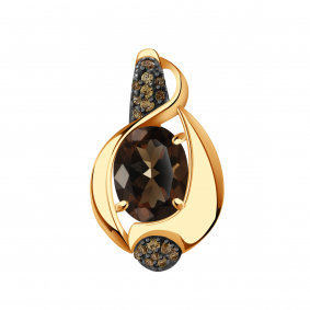 Золотая подвеска Александра п944-4ск-ш с фианитом и раухтопазом п944-4ск-ш фото