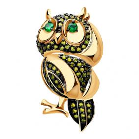 Золотая подвеска Александра п951-20ск-зса с фианитом п951-20ск-зса фото