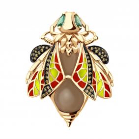 Золотая подвеска Александра с витражной эмалью и миксом камней п952-17ск-ш п952-17ск-ш фото