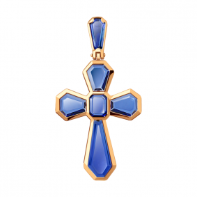 Золотая подвеска Александра п956-27ск с сапфировым корундом п956-27ск фото