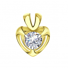 Подвеска из лимонного золота Александра п961-62сл с Swarovski п961-62сл фото