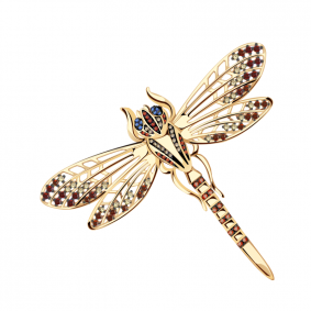 Золотая брошь-подвеска Александра с фианитами п970-20ск-ксш п970-20ск-ксш фото