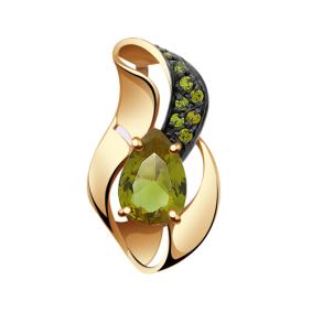 Золотая подвеска Александра п977-48ск-са с фианитом и султанитом п977-48ск-са фото