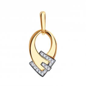 Золотая подвеска Александра п990ск с фианитом п990ск фото