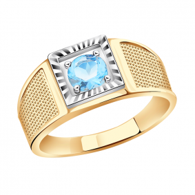 Золотое кольцо Александра пч054-78сбк с топазом пч054-78сбк фото