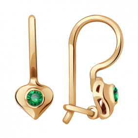 Золотые серьги Александра с080-20ск с фианитом с080-20ск фото