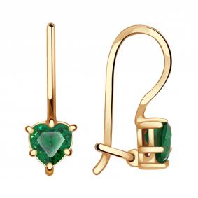 Золотые серьги Александра с111-20ск-з с фианитом с111-20ск-з фото