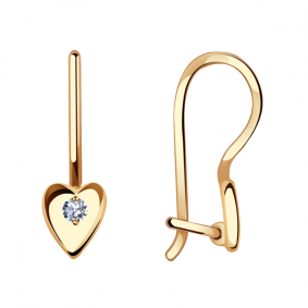 Золотые серьги Александра С220ск с фианитом С220ск фото