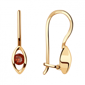 Золотые серьги Александра с261-20ск-к с фианитом с261-20ск-к фото