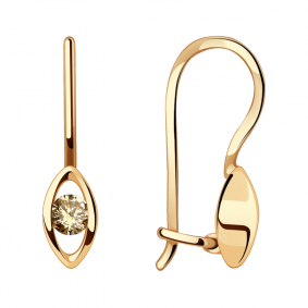 Золотые серьги Александра с261-20ск-ш с фианитом с261-20ск-ш фото