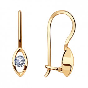 Золотые серьги Александра С261ск с фианитом С261ск фото