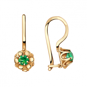 Золотые серьги Александра с262-20ск-з с фианитом с262-20ск-з фото