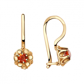 Золотые серьги Александра с262-20ск-кр с фианитом с262-20ск-кр фото