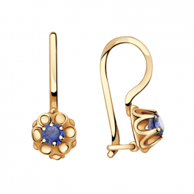 Золотые серьги Александра с262-20ск-с с фианитом с262-20ск-с фото