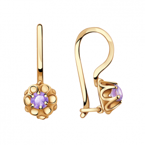 Золотые серьги Александра с262-20ск-си с фианитом с262-20ск-си фото