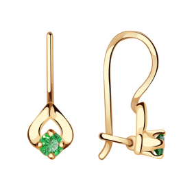 Золотые серьги Александра с263-20ск-з с фианитом с263-20ск-з фото