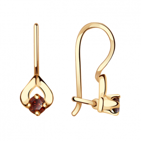 Золотые серьги Александра с263-20ск-к с фианитом с263-20ск-к фото