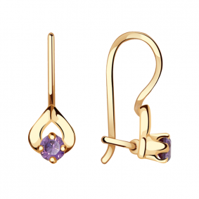 Золотые серьги Александра с263-20ск-си с фианитом с263-20ск-си фото