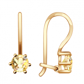 Золотые серьги Александра с264-20ск-ш с фианитом с264-20ск-ш фото