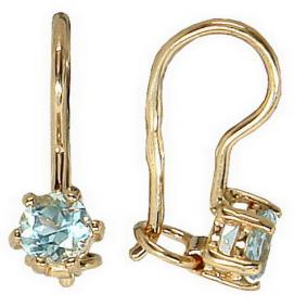 Золотые серьги Александра с264-20ск с фианитом с264-20ск фото