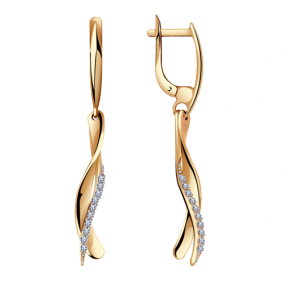 Золотые серьги Александра с465ск с фианитом с465ск фото