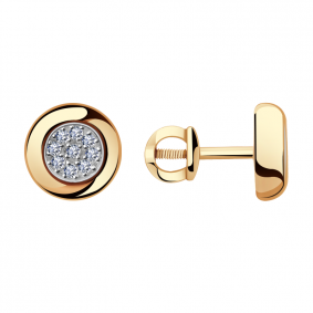 Золотые серьги Александра с475ск с фианитом с475ск фото