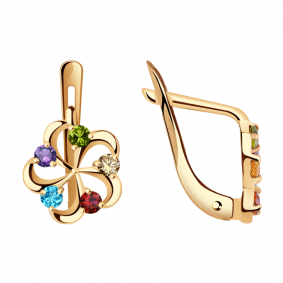 Золотые серьги Александра с500-20ск-гзксиш с фианитом с500-20ск-гзксиш фото