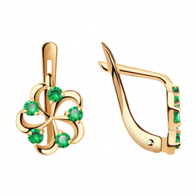 Золотые серьги Александра с500-20ск-з с фианитом с500-20ск-з фото