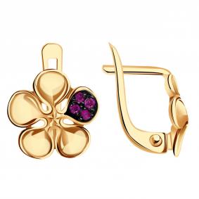 Золотые серьги Александра с504-20ск-р с фианитом с504-20ск-р фото