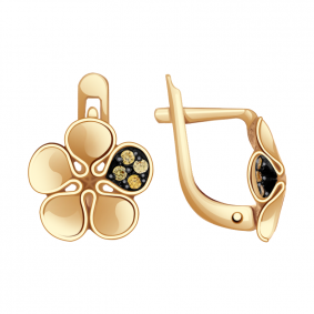 Золотые серьги Александра с504-20ск-ш с фианитом с504-20ск-ш фото