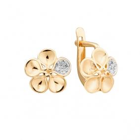 Золотые серьги Александра с504ск с фианитом с504ск фото