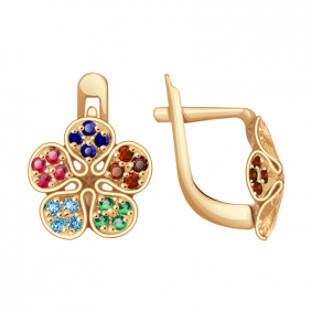 Золотые серьги Александра с505-20ск-гзрс с фианитом с505-20ск-гзрс фото